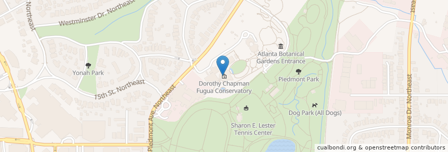 Mapa de ubicacion de Dorothy Chapman Fuqua Conservatory en États-Unis D'Amérique, Géorgie, Fulton County, Atlanta.