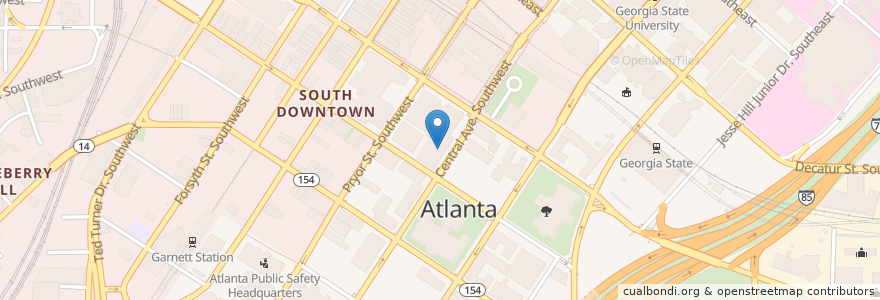 Mapa de ubicacion de Fulton County Juvenile Court en ایالات متحده آمریکا, جورجیا, Fulton County, Atlanta.