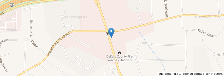 Mapa de ubicacion de DeKalb County Station 8 Fire Station en États-Unis D'Amérique, Géorgie, Dekalb County.