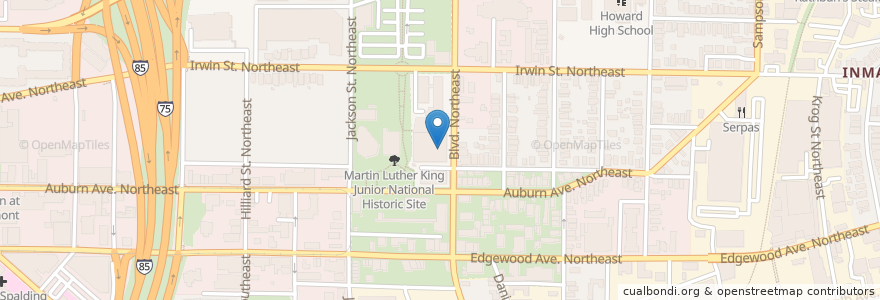 Mapa de ubicacion de Martin Luther King Junior Branch Atlanta-Fulton Public Library en ایالات متحده آمریکا, جورجیا, Fulton County, Atlanta.