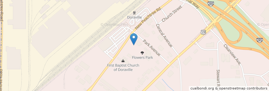 Mapa de ubicacion de Doraville Police Station en Vereinigte Staaten Von Amerika, Georgia, Dekalb County, Doraville.