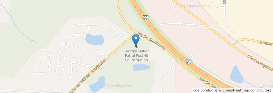 Mapa de ubicacion de Georgia Station Patrol Post 46 Police Station en 美利坚合众国/美利堅合眾國, 喬治亞州, Rockdale County.