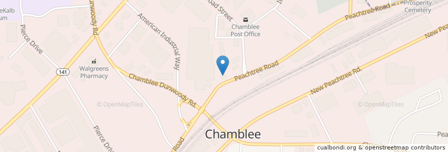 Mapa de ubicacion de Chamblee City Hall en United States, Georgia, Dekalb County, Chamblee.