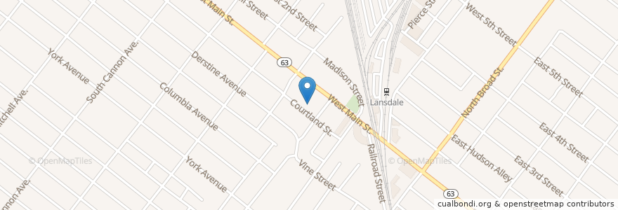 Mapa de ubicacion de Fairmount-Lansdale Station 1240 Fire Station en Estados Unidos Da América, Pensilvânia, Montgomery County, Lansdale.