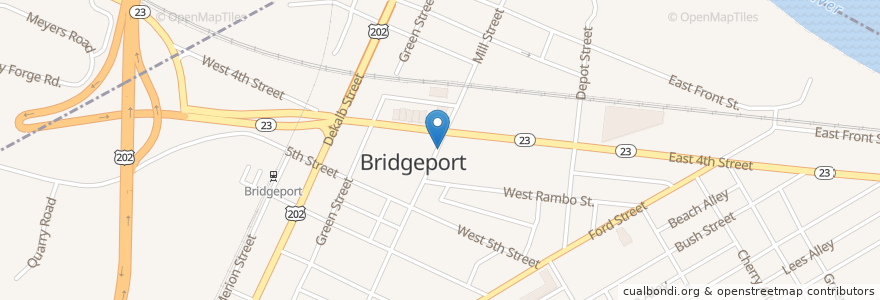 Mapa de ubicacion de Bridgeport Station 31 Fire Station en Amerika Syarikat, Pennsylvania, Montgomery County, Bridgeport.