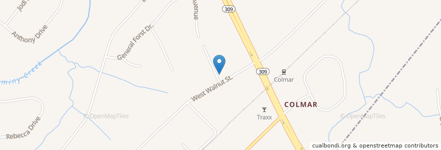 Mapa de ubicacion de Colmar Station 12-A Fire Station en الولايات المتّحدة الأمريكيّة, بنسيلفانيا, Montgomery County, Hatfield Township.