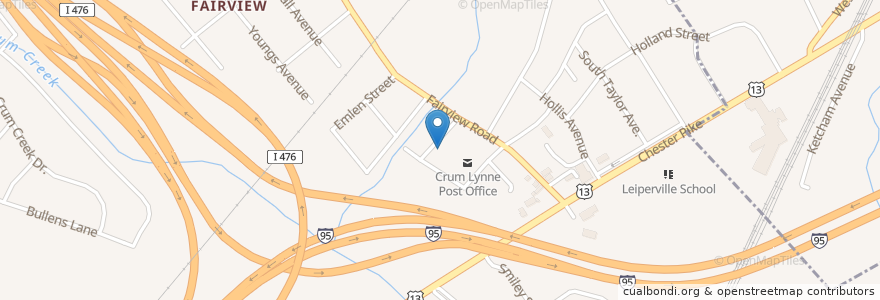 Mapa de ubicacion de S M Vauclain Fire Station en 美利坚合众国/美利堅合眾國, 宾夕法尼亚 / 賓夕法尼亞州, Delaware County, Ridley Township.
