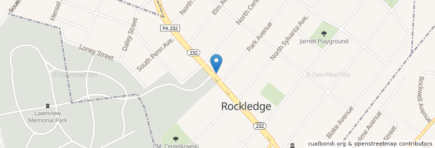 Mapa de ubicacion de Rockledge Station 9 Fire Station en United States, Pennsylvania, Montgomery County, Rockledge.