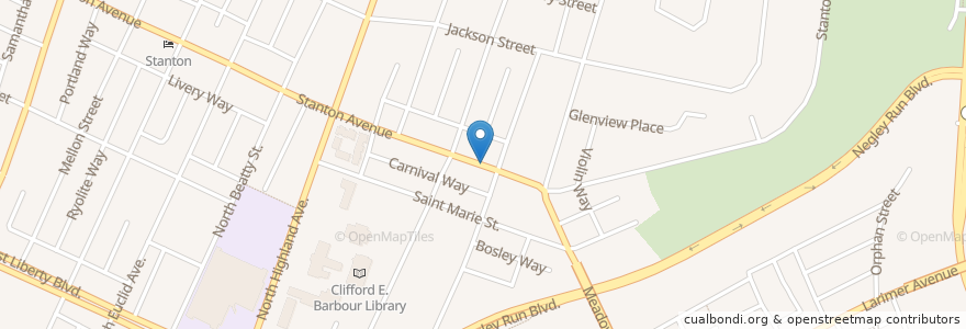 Mapa de ubicacion de Dilworth Traditional Academy Library en アメリカ合衆国, ペンシルベニア州, Allegheny County, Pittsburgh.