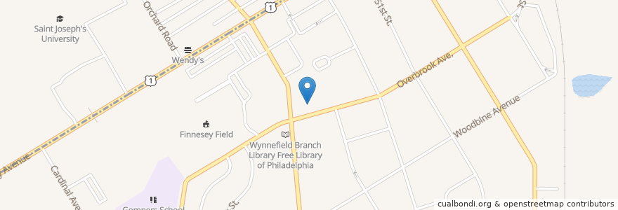 Mapa de ubicacion de Wynnefield Branch Library Free Library of Philadelphia en Соединённые Штаты Америки, Пенсильвания, Philadelphia County, Филадельфия.