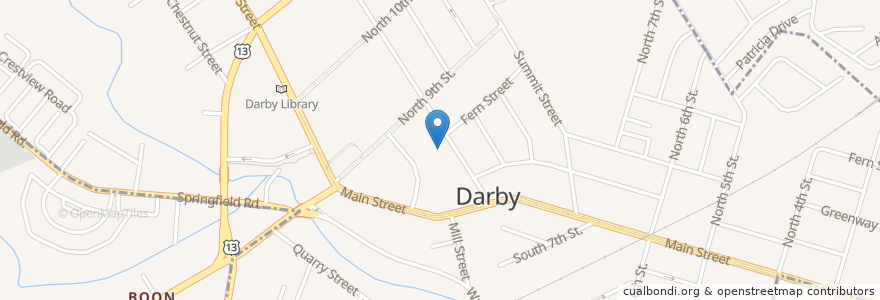 Mapa de ubicacion de Darby Police Department en الولايات المتّحدة الأمريكيّة, بنسيلفانيا, Delaware County, Darby.