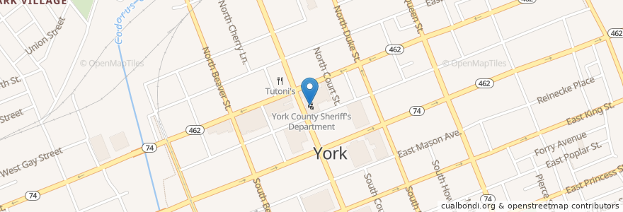 Mapa de ubicacion de York County Sheriff's Department en Vereinigte Staaten Von Amerika, Pennsylvania, York.