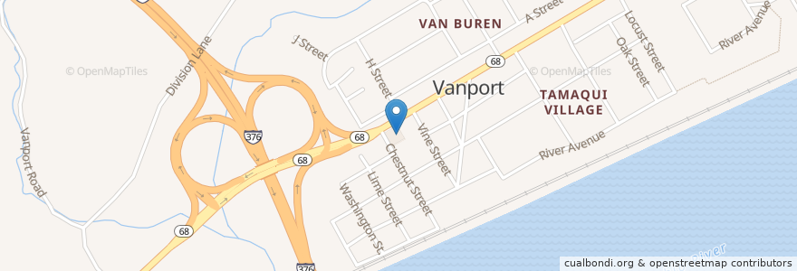 Mapa de ubicacion de Vanport Police Department en アメリカ合衆国, ペンシルベニア州, Beaver County, Vanport Township.
