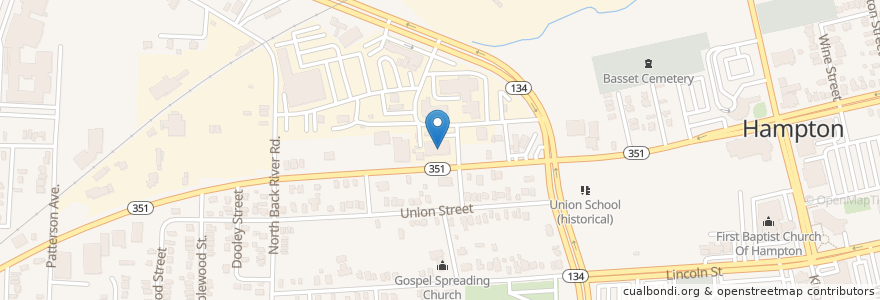 Mapa de ubicacion de Hampton Fire Station 1 en Estados Unidos Da América, Virgínia, Hampton City, Hampton.
