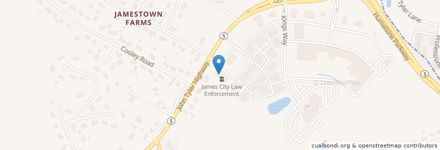 Mapa de ubicacion de James City County Fire Department Station 3 en ایالات متحده آمریکا, ویرجینیا, James City County.