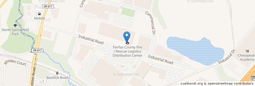 Mapa de ubicacion de Fairfax County Fire / Rescue Logistics Distribution Center en United States, Virginia, Fairfax County, Springfield.