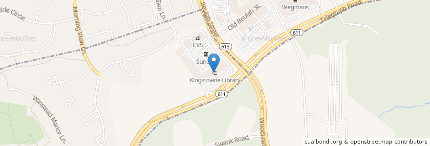 Mapa de ubicacion de Kingstowne Library en Stati Uniti D'America, Virginia, Fairfax County.