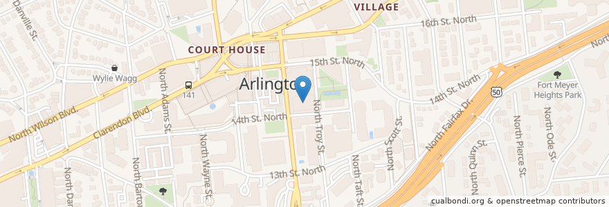 Mapa de ubicacion de Arlington Police Station en Amerika Birleşik Devletleri, Virjinya, Arlington County, Arlington.