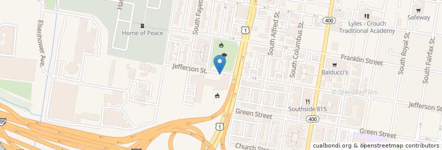 Mapa de ubicacion de Nannie J Lee Community Center en Verenigde Staten, Virginia, Alexandria.