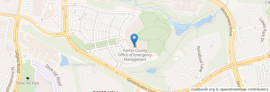 Mapa de ubicacion de Fairfax County Office of Emergency Management en الولايات المتّحدة الأمريكيّة, فيرجينيا, Fairfax County.