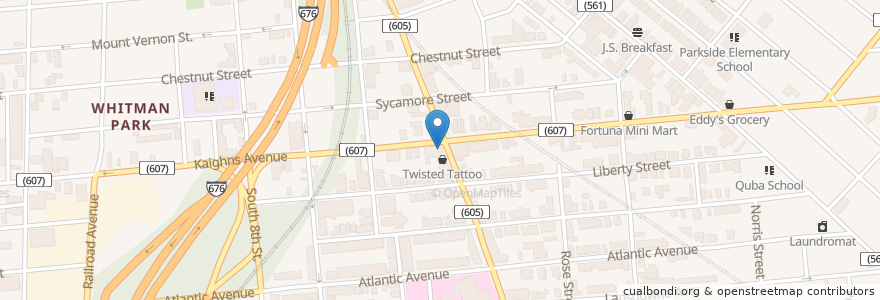 Mapa de ubicacion de El Castillo Restaurant en United States, New Jersey, Camden County, Camden.