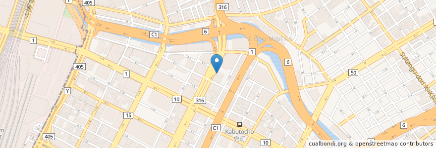 Mapa de ubicacion de カフェ・ベローチェ en Japão, Tóquio, 中央区.