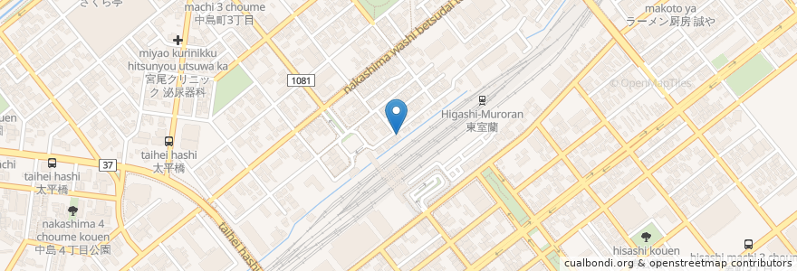 Mapa de ubicacion de 鳥きよ en Japonya, 北海道, 胆振総合振興局, 室蘭市.