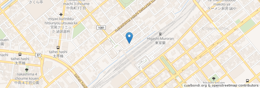 Mapa de ubicacion de なかよしラーメン en Japón, Prefectura De Hokkaidō, 胆振総合振興局, 室蘭市.