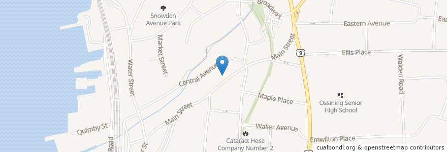 Mapa de ubicacion de Steamer Company Number 1 en 美利坚合众国/美利堅合眾國, 纽约州 / 紐約州, Westchester County, Town Of Ossining, Ossining.