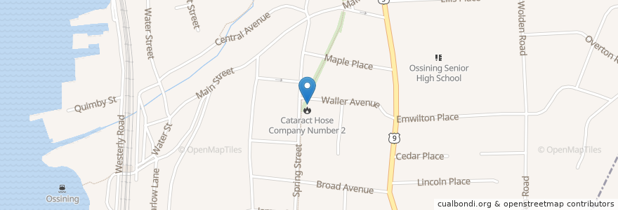 Mapa de ubicacion de Cataract Hose Company Number 2 en الولايات المتّحدة الأمريكيّة, نيويورك, Westchester County, Town Of Ossining, Ossining.