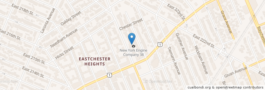 Mapa de ubicacion de New York Ladder Company 51 en アメリカ合衆国, ニューヨーク州, New York, Bronx County, The Bronx.