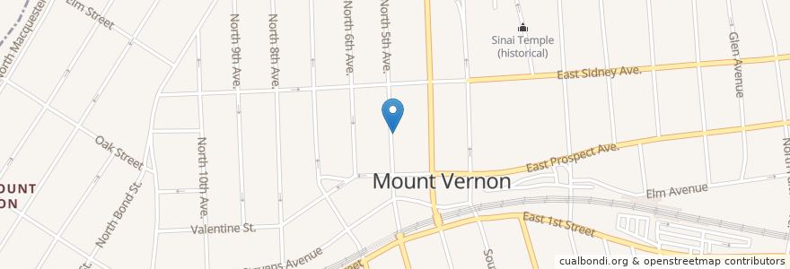 Mapa de ubicacion de Police Court Facility of Mount Vernon en États-Unis D'Amérique, New York, Westchester County, Mount Vernon.