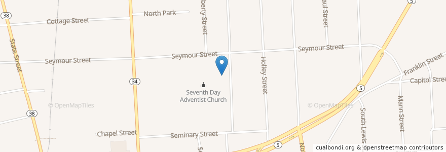 Mapa de ubicacion de City of Auburn Central Garage en Stati Uniti D'America, New York, Cayuga County, Auburn.