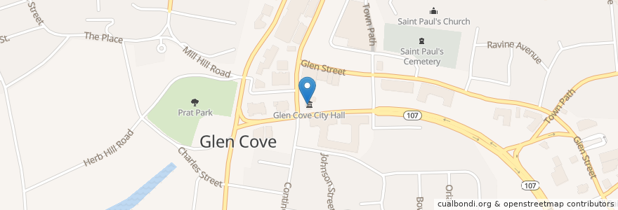 Mapa de ubicacion de Glen Cove Police Station en Amerika Syarikat, New York, Nassau County, Glen Cove.