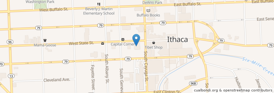 Mapa de ubicacion de State Theatre en ایالات متحده آمریکا, New York, Tompkins County, Ithaca Town, Ithaca.