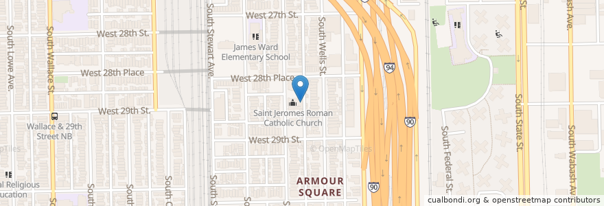 Mapa de ubicacion de Saint Jeromes Convent en United States, Illinois, Chicago.