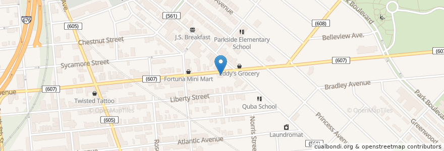 Mapa de ubicacion de Luby Vann Jam Lounge en 美利坚合众国/美利堅合眾國, 新泽西州 / 新澤西州 / 紐澤西州, Camden County, Camden.