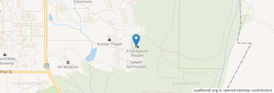 Mapa de ubicacion de Ernst Nature Theatre en Vereinigte Staaten Von Amerika, Ohio, Butler County, Oxford Township, Oxford.