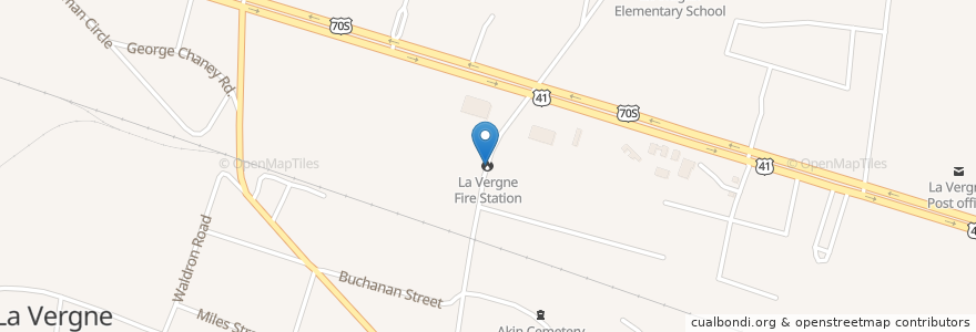 Mapa de ubicacion de La Vergne Fire Station en United States, Tennessee, Rutherford County, La Vergne.