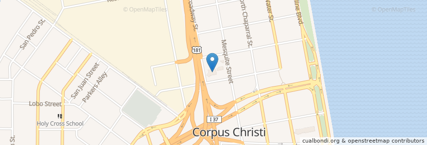 Mapa de ubicacion de Corpus Christi Fire Department Station 1 en 미국, Corpus Christi, 텍사스, Nueces County.