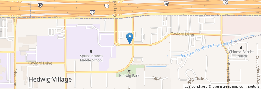 Mapa de ubicacion de City of Piney Point Village Fire Department en Stati Uniti D'America, Texas, Houston, Harris County, Hedwig Village.