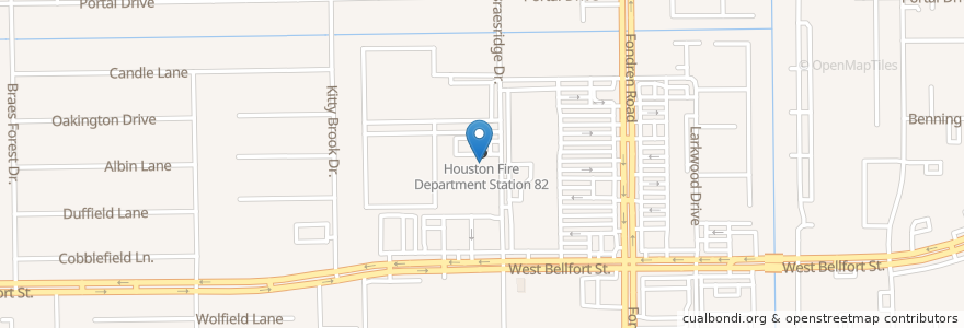 Mapa de ubicacion de Houston Fire Station Number 62 en États-Unis D'Amérique, Texas, Houston, Harris County.
