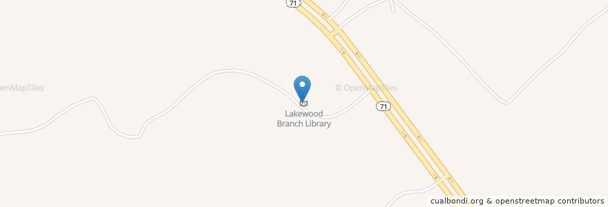 Mapa de ubicacion de Lakewood Branch Library en United States, Texas, Fayette County.