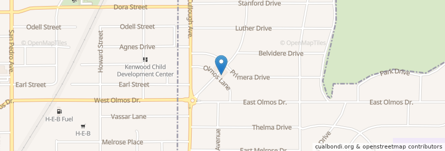 Mapa de ubicacion de Olmos Park Police Department en Amerika Syarikat, Texas, Bexar County, San Antonio, Olmos Park.