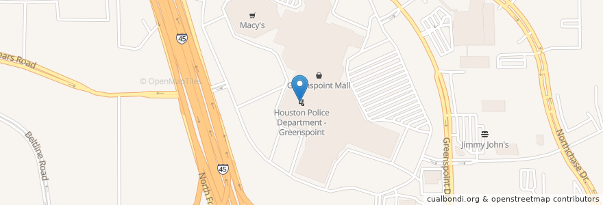 Mapa de ubicacion de Houston Police Department - Greenspoint en ایالات متحده آمریکا, تگزاس, Houston, Harris County.