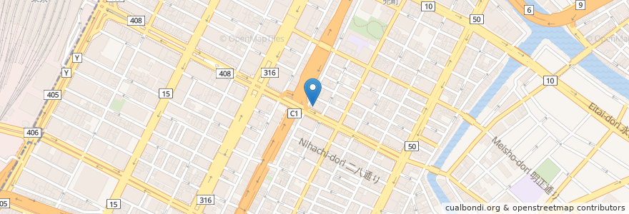 Mapa de ubicacion de カフェ・ベローチェ en Japonya, 東京都, 中央区.