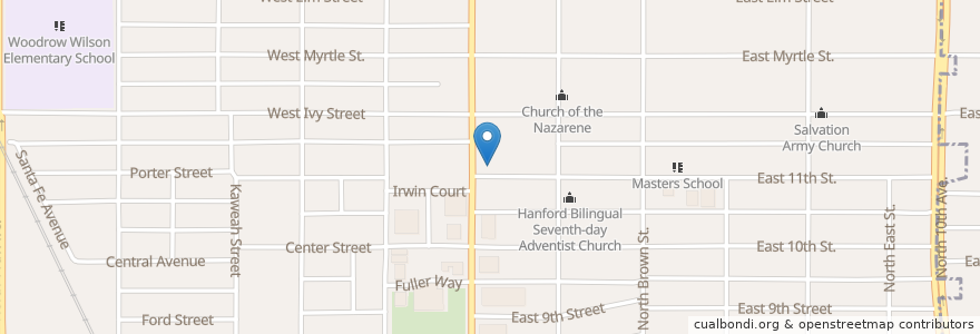 Mapa de ubicacion de Kings Art Center en United States, California, Kings County, Hanford.