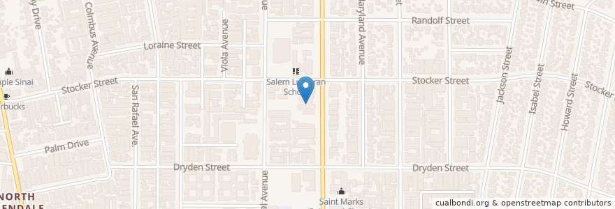Mapa de ubicacion de Glendale Fire Station 26 en 미국, 캘리포니아주, Los Angeles County, Glendale.