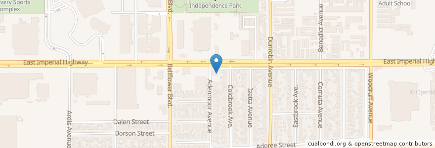 Mapa de ubicacion de Downey Fire Station 2 en United States, California, Los Angeles County, Downey.