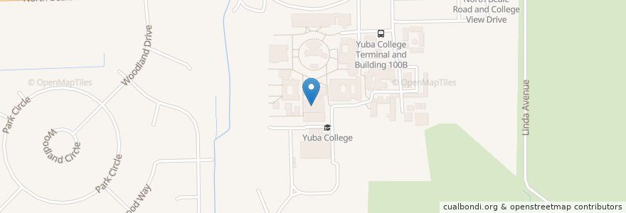 Mapa de ubicacion de Library Learning Center Yuba Community College en アメリカ合衆国, カリフォルニア州, Yuba County.